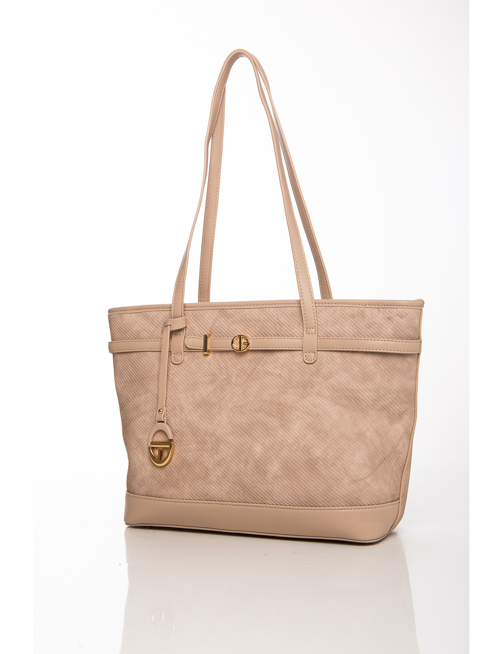 Cette image contient Grand sac cabas beige élégant avec anses longues chez Joliesse. à 129,99 TND en Tunisie. L'hexa de l'arrièr