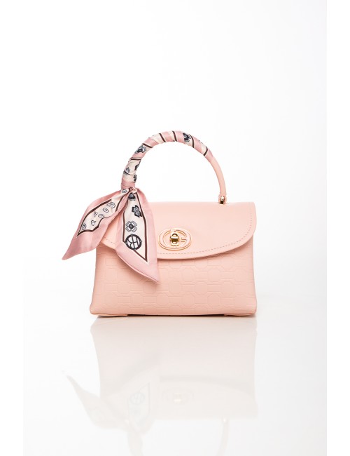 Cette image contient Sac à main rose élégant avec foulard décoratif chez Joliesse. à 129,99 TND en Tunisie. L'hexa de l'arrière 