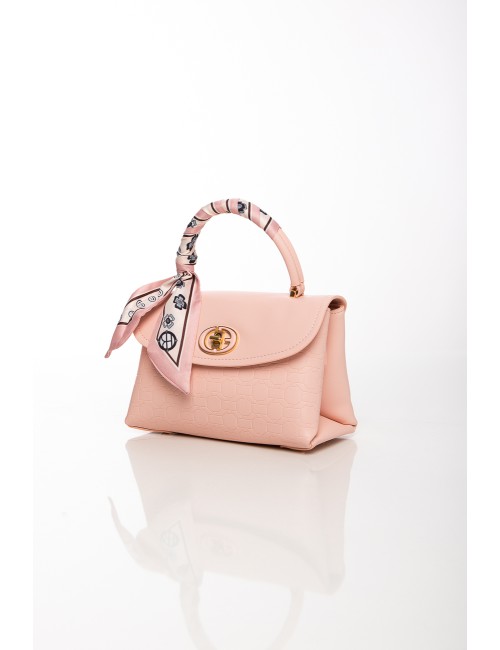 Cette image contient Sac à main rose élégant avec foulard décoratif chez Joliesse. à 129,99 TND en Tunisie. L'hexa de l'arrière 
