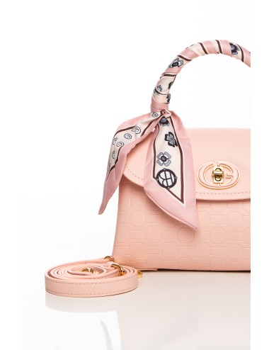 Cette image contient Sac à main rose élégant avec foulard décoratif chez Joliesse. à 129,99 TND en Tunisie. L'hexa de l'arrière 