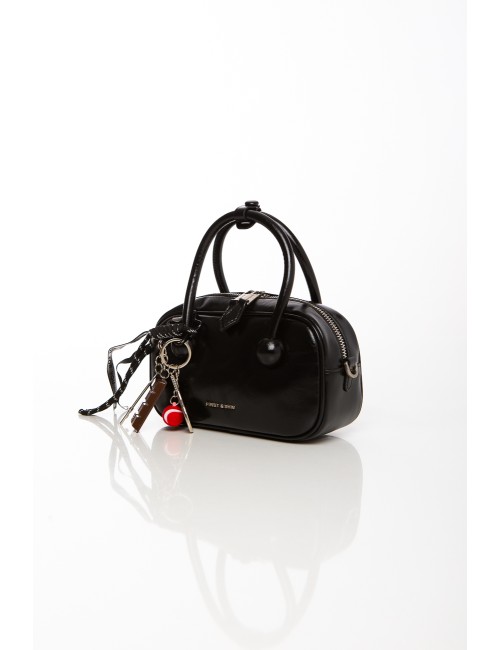 Cette image contient Sac à main noir chic avec breloques fantaisie chez Joliesse. à 129,99 TND en Tunisie. L'hexa de l'arrière p