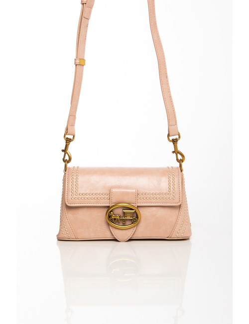 Cette image contient Sac bandoulière beige élégant avec boucle dorée chez Joliesse. à 119,99 TND en Tunisie. L'hexa de l'arrière