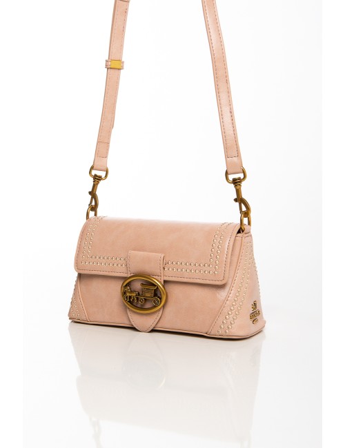 Cette image contient Sac bandoulière beige élégant avec boucle dorée chez Joliesse. à 119,99 TND en Tunisie. L'hexa de l'arrière