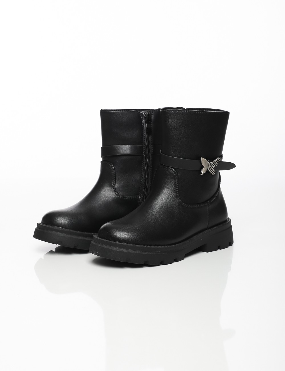 Cette image contient Bottines Papillon Métallique chez Joliesse. à 109,99 TND en Tunisie. L'hexa de l'arrière plan est #E7E7E7