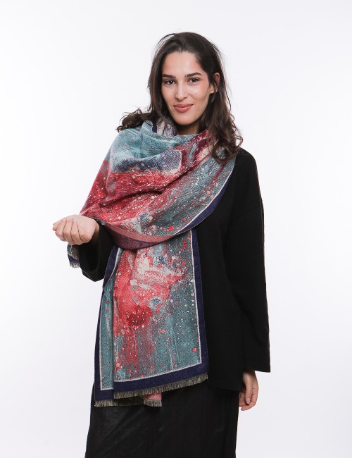 Cette image contient Echarpe Artistique femme chez Joliesse. à 69,99 TND en Tunisie. L'hexa de l'arrière plan est #E7E7E7