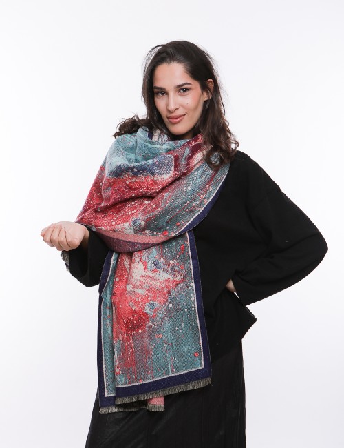 Cette image contient Echarpe Artistique femme chez Joliesse. à 69,99 TND en Tunisie. L'hexa de l'arrière plan est #E7E7E7