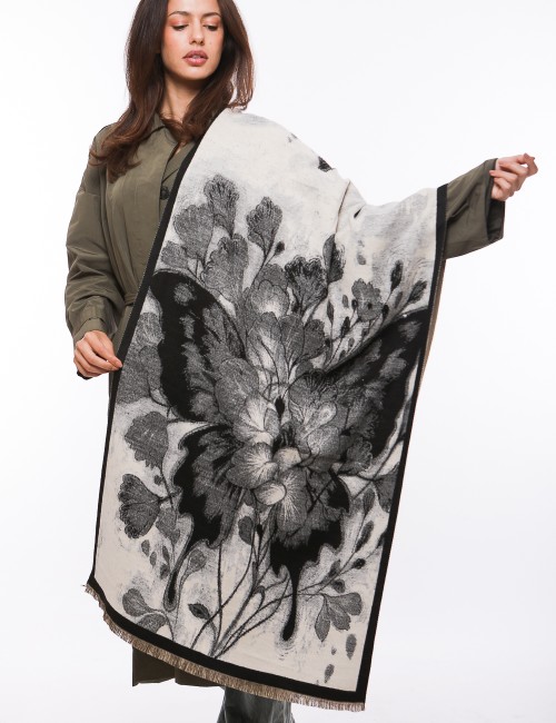 Cette image contient Echarpe Papillon Floral chez Joliesse. à 69,99 TND en Tunisie. L'hexa de l'arrière plan est #E7E7E7