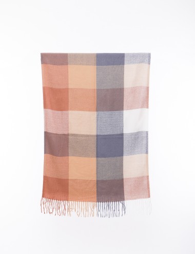 Cette image contient écharpe à motif carreaux chez Joliesse. à 0,00 TND en Tunisie. L'hexa de l'arrière plan est #E7E7E7