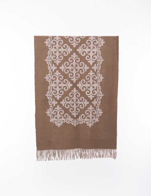 Cette image contient Écharpe femmes avec motifs artisanales chez Joliesse. à 89,99 TND en Tunisie. L'hexa de l'arrière plan est 