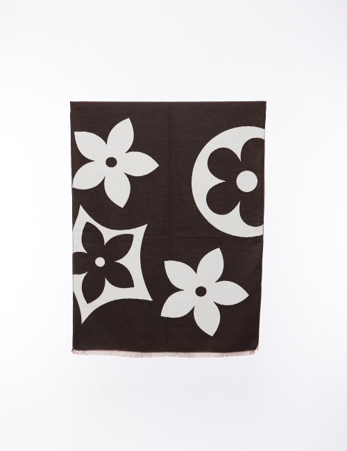 Cette image contient Écharpe bicolore motif fleurs chez Joliesse. à 64,99 TND en Tunisie. L'hexa de l'arrière plan est #E7E7E7