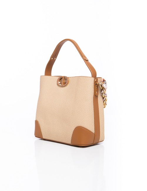 Cette image contient Sac à main structuré avec poignée et détails dorés chez Joliesse. à 139,99 TND en Tunisie. L'hexa de l'arri