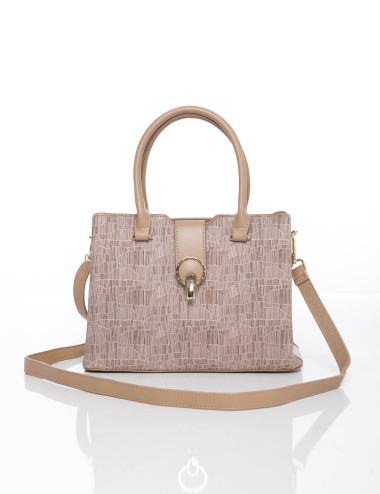 Cette image contient Sac à Main Structuré Fermoir Bijou Doré chez Joliesse. à 139,99 TND en Tunisie. L'hexa de l'arrière plan es
