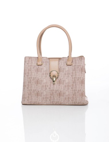 Cette image contient Sac à Main Structuré Fermoir Bijou Doré chez Joliesse. à 139,99 TND en Tunisie. L'hexa de l'arrière plan es