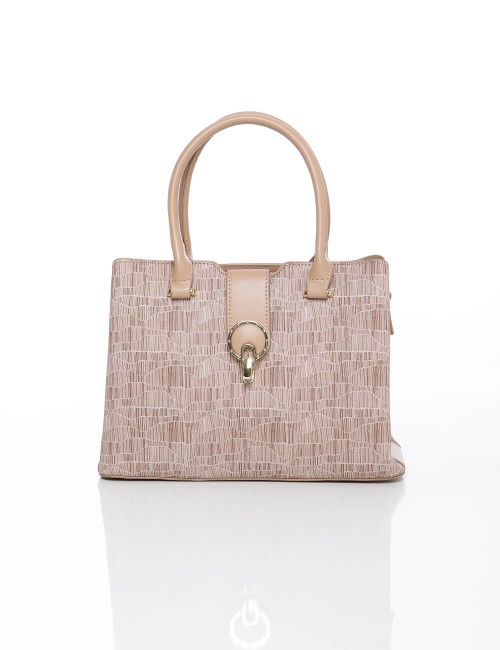 Cette image contient Sac à Main Structuré Fermoir Bijou Doré chez Joliesse. à 139,99 TND en Tunisie. L'hexa de l'arrière plan es