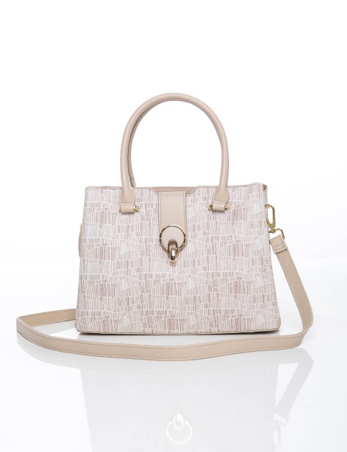 Cette image contient Sac à Main Structuré Fermoir Bijou Doré chez Joliesse. à 139,99 TND en Tunisie. L'hexa de l'arrière plan es