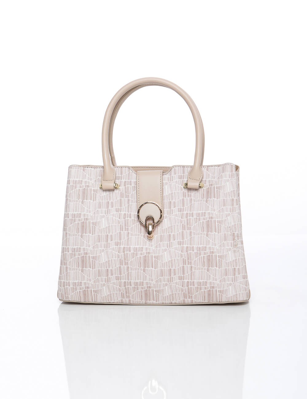 Cette image contient Sac à Main Structuré Fermoir Bijou Doré chez Joliesse. à 139,99 TND en Tunisie. L'hexa de l'arrière plan es