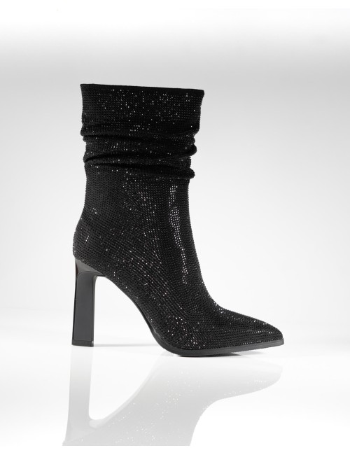 Bottines Glowy à Strass Noires Joliesse