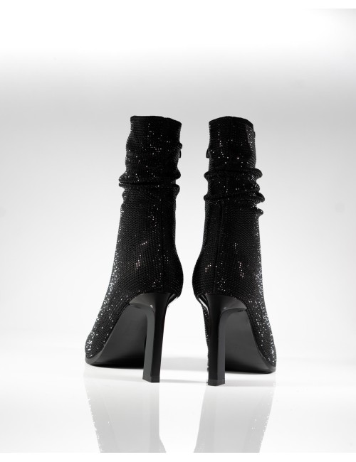 Bottines Glowy à Strass Noires Joliesse