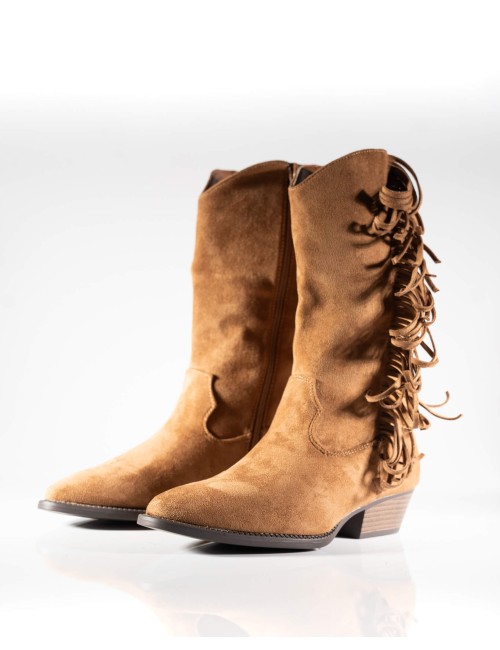 Bottes Cowboy en Daim avec Franges Joliesse