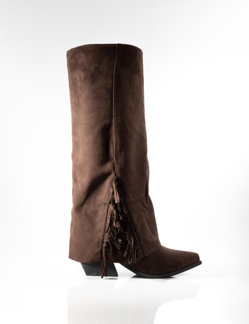 Botte Haute en Daim avec Franges Joliesse