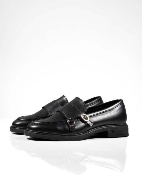 Derbies Noir à Double Boucles