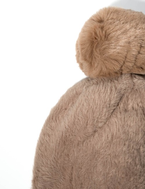 Bonnet Douillet en Maille Pelucheuse avec Pompon Joliesse