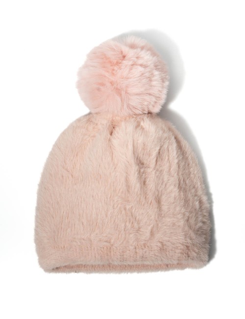 Cette image contient Bonnet Douillet en Maille Pelucheuse avec Pompon chez Joliesse. à 44,99 TND en Tunisie. L'hexa de l'arrière