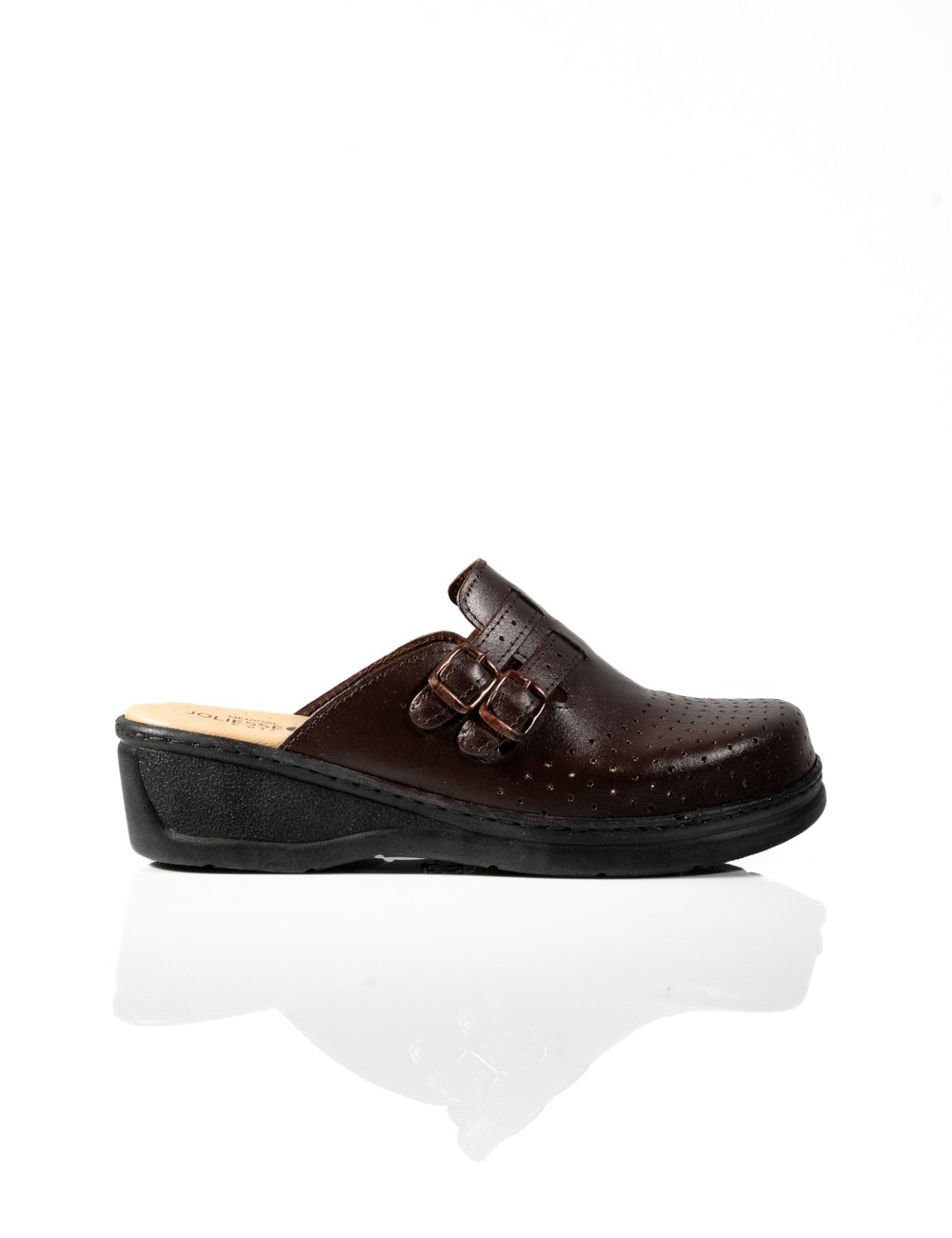 Cette image contient Sabot Confort à Doubles Boucles chez Joliesse. à 49,99 TND en Tunisie. L'hexa de l'arrière plan est #E7E7E7