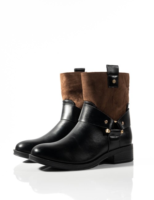Bottines Bi-Matière Style Biker Joliesse