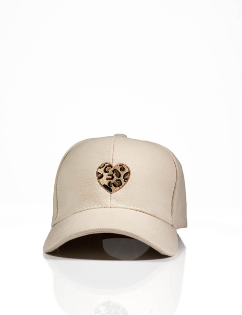 Casquette Broderie Cœur Motif Léopard Joliesse