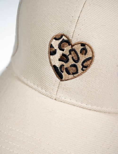 Casquette Broderie Cœur Motif Léopard Joliesse