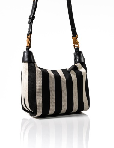 Cette image contient Sac à Main Cabas Rayures avec Chaîne Dorée chez Joliesse. à 139,99 TND en Tunisie. L'hexa de l'arrière plan