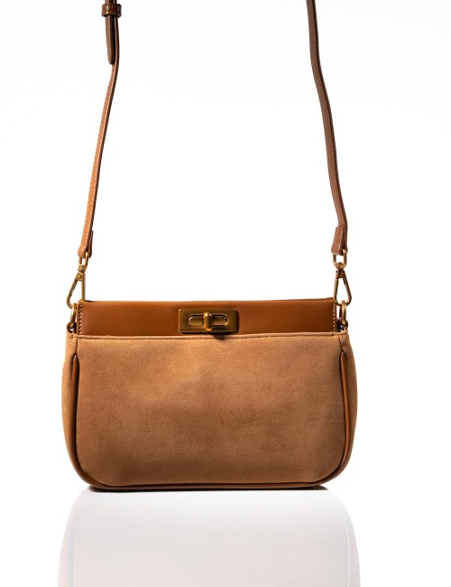 Sac Baguette en Daim avec Chaîne Dorée Joliesse