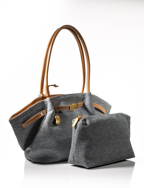 Sac Cabas en Toile et Cuir