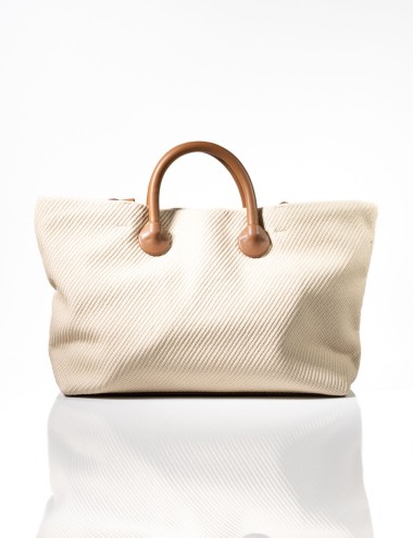 Sac Cabas Texture Relief & Détails Cuir Cognac Joliesse