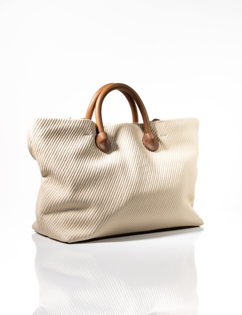 Sac Cabas Texture Relief & Détails Cuir Cognac Joliesse