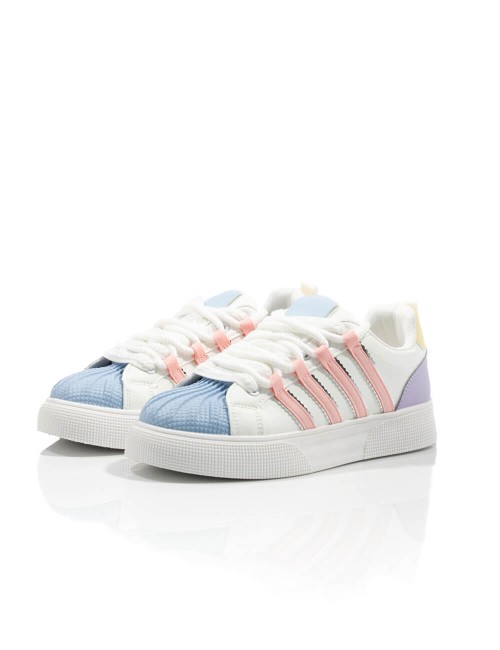 Baskets Basses Multicolores Pastel à Semelle Plateforme Joliesse