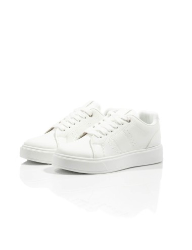 Baskets Blanches Minimalistes à Semelle Plateforme Joliesse