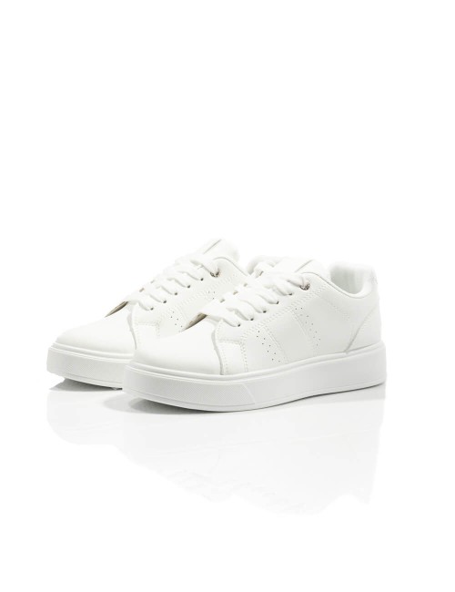 Baskets Blanches Minimalistes à Semelle Plateforme Joliesse