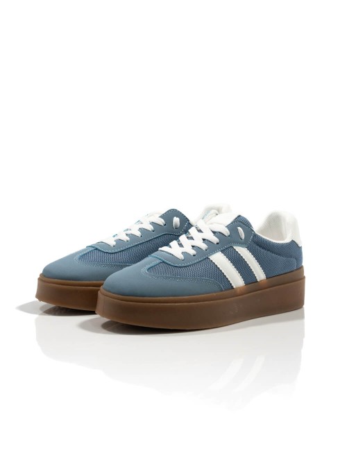 Sneakers Plateforme à Bandes Blanches Joliesse