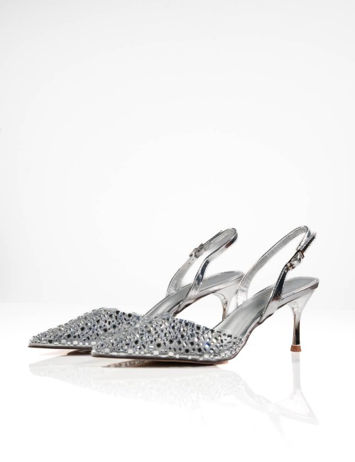 Escarpins Slingback à Strass