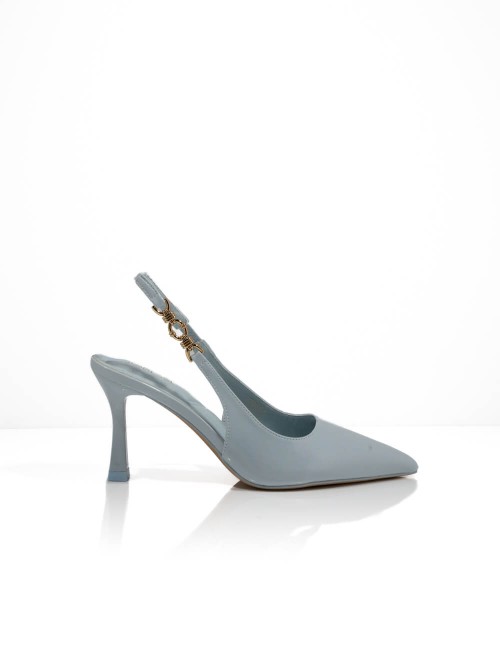 Escarpins Slingback Vernis avec Chaîne Dorée Joliesse