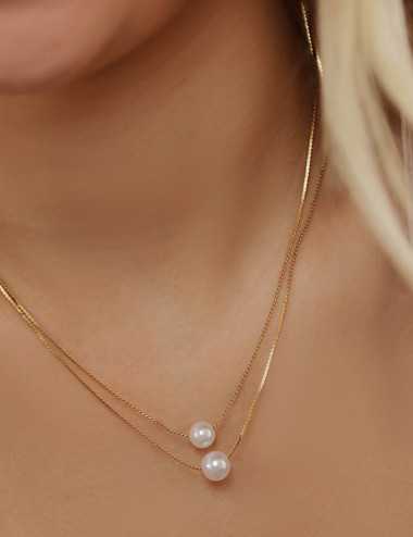 Collier à doubles perles